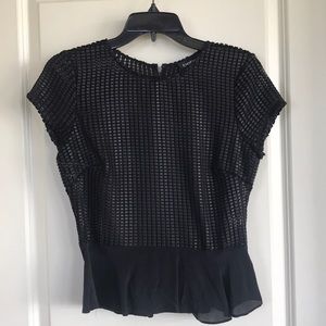 Bebe black peplum top